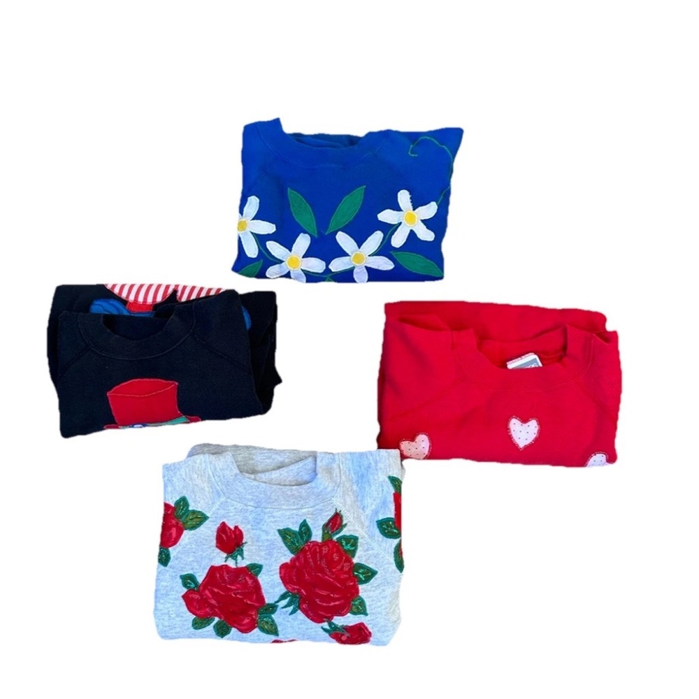 Bundle Of 4 Vintage Hanes Her  Way & Pannil Women’s Sz XL Sweatshirt Crew Neck